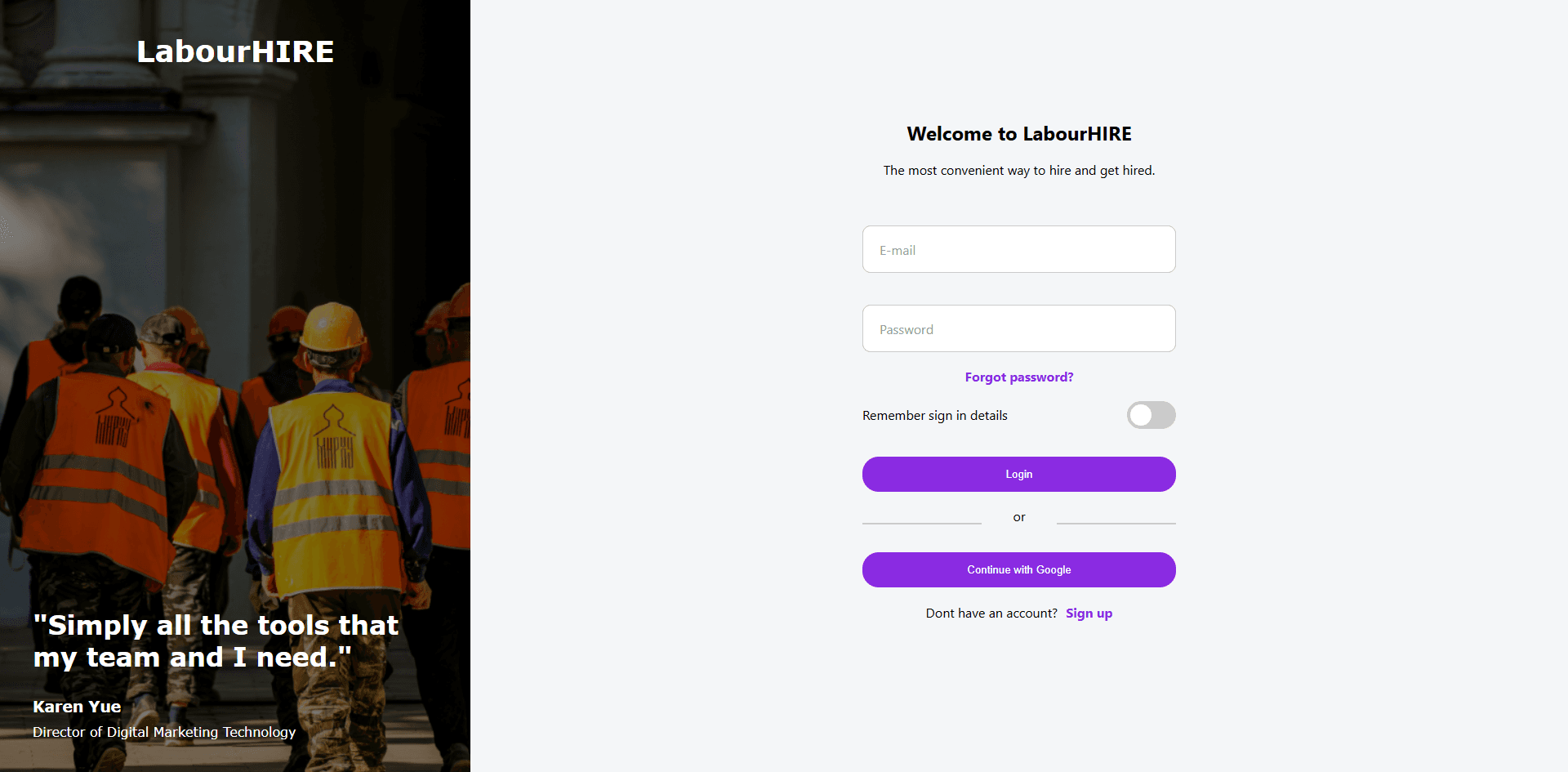 LabourHire FrontEnd project